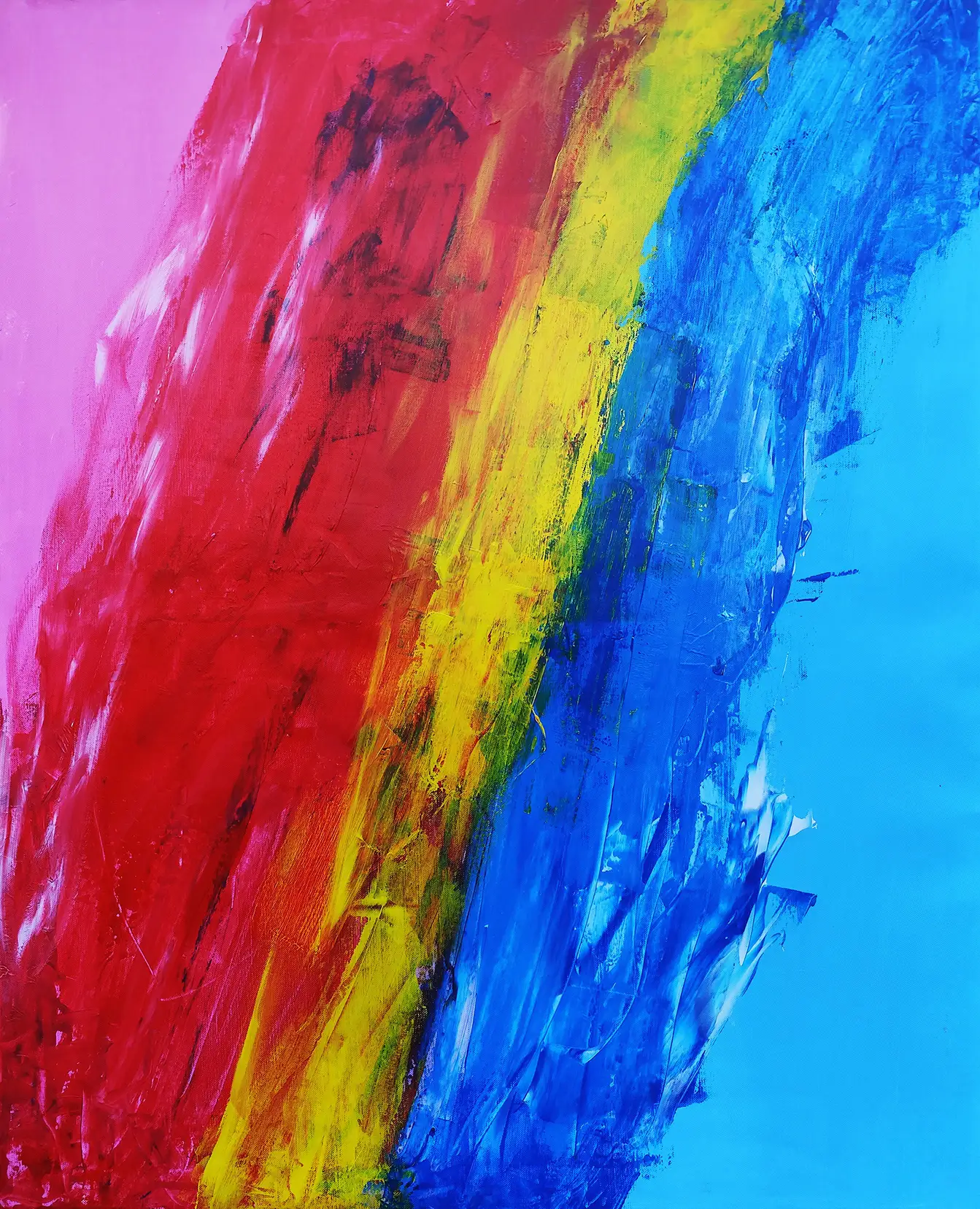 Obra titulada «Combinación con colores primarios» de Agustín