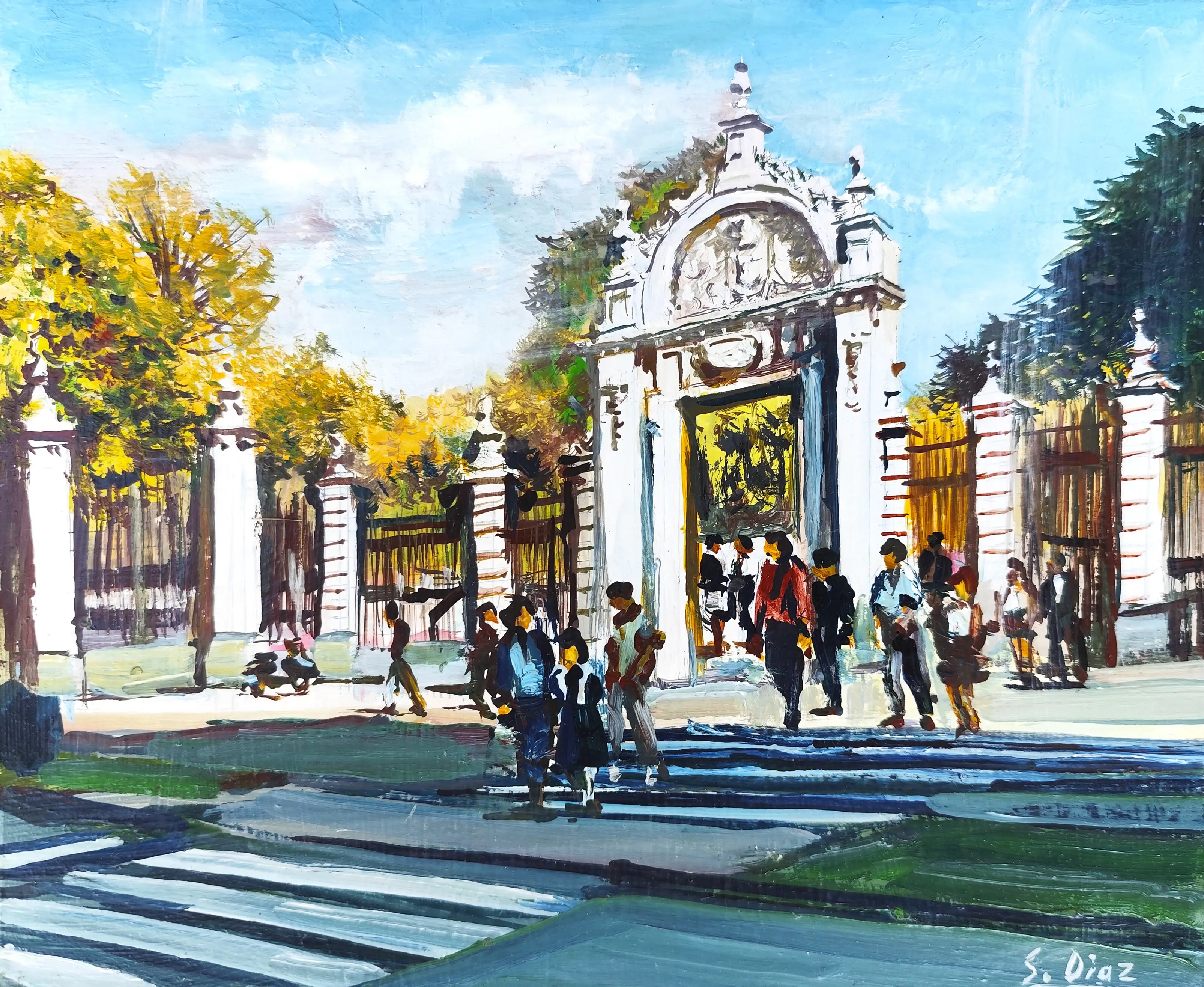 Obra titulada «Parque del Retiro - Alfonso XII» de Santiago Diaz