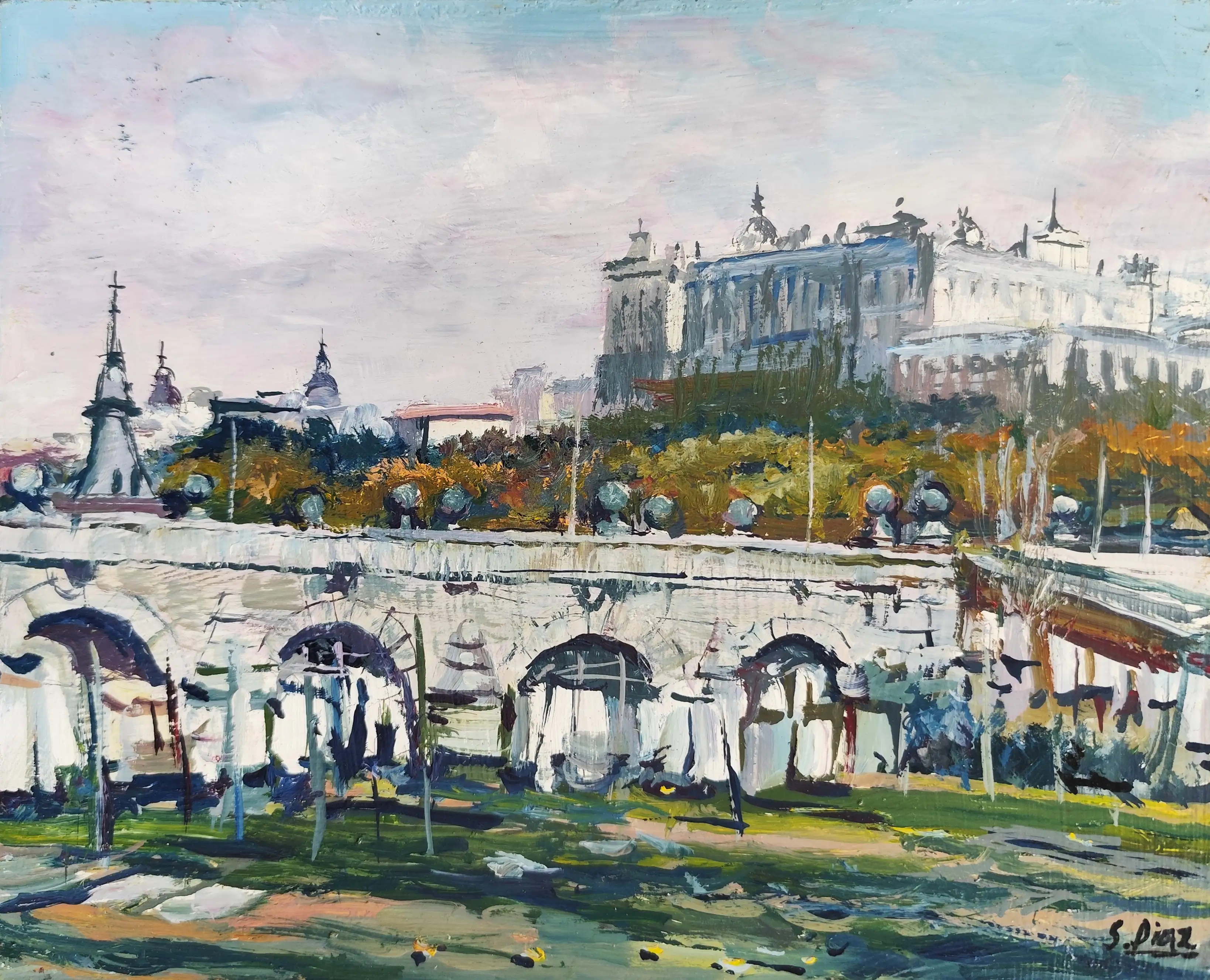 Obra titulada «Puente de Segovia» de Santiago Diaz