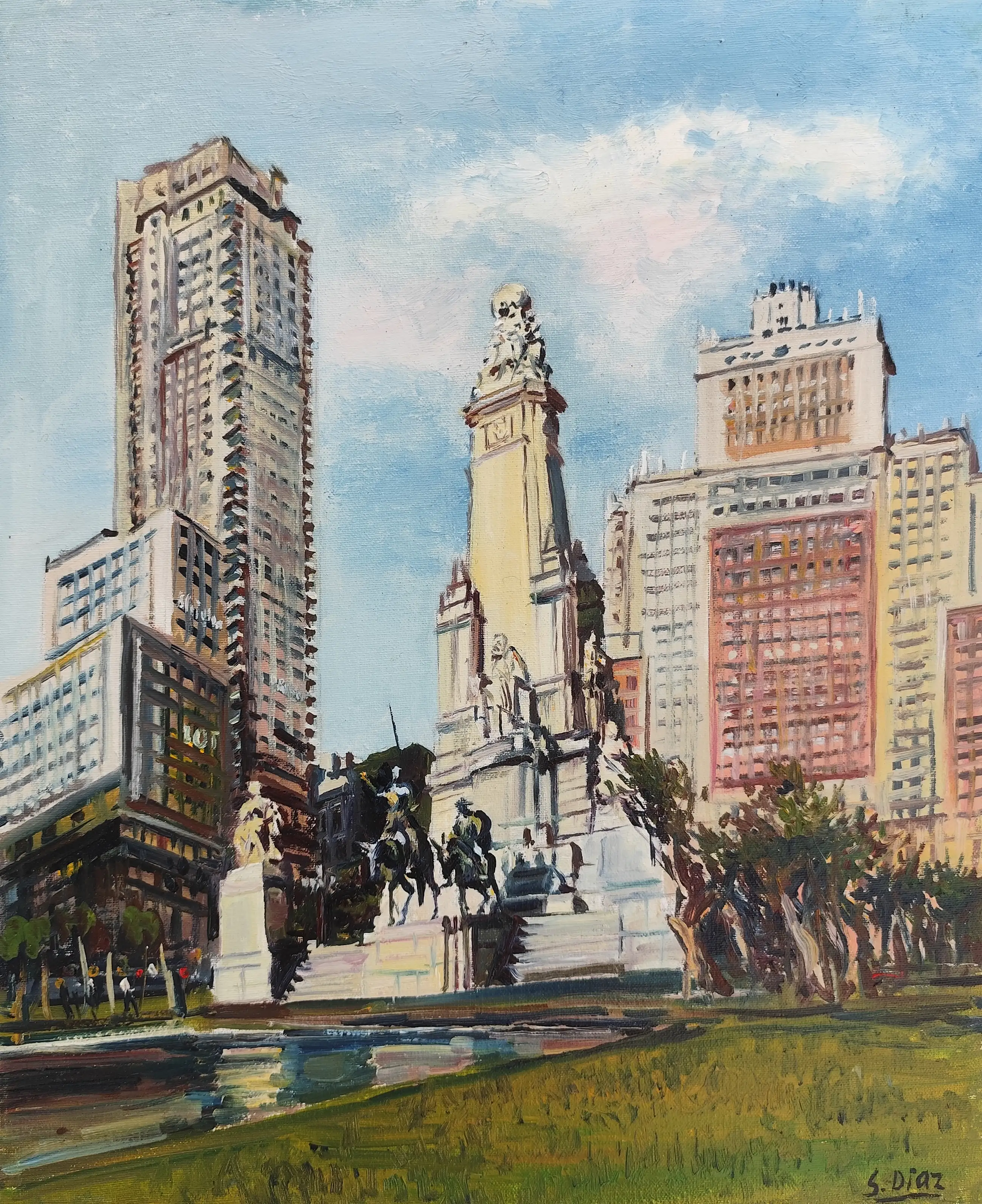 Obra titulada «Plaza de España» de Santiago Diaz