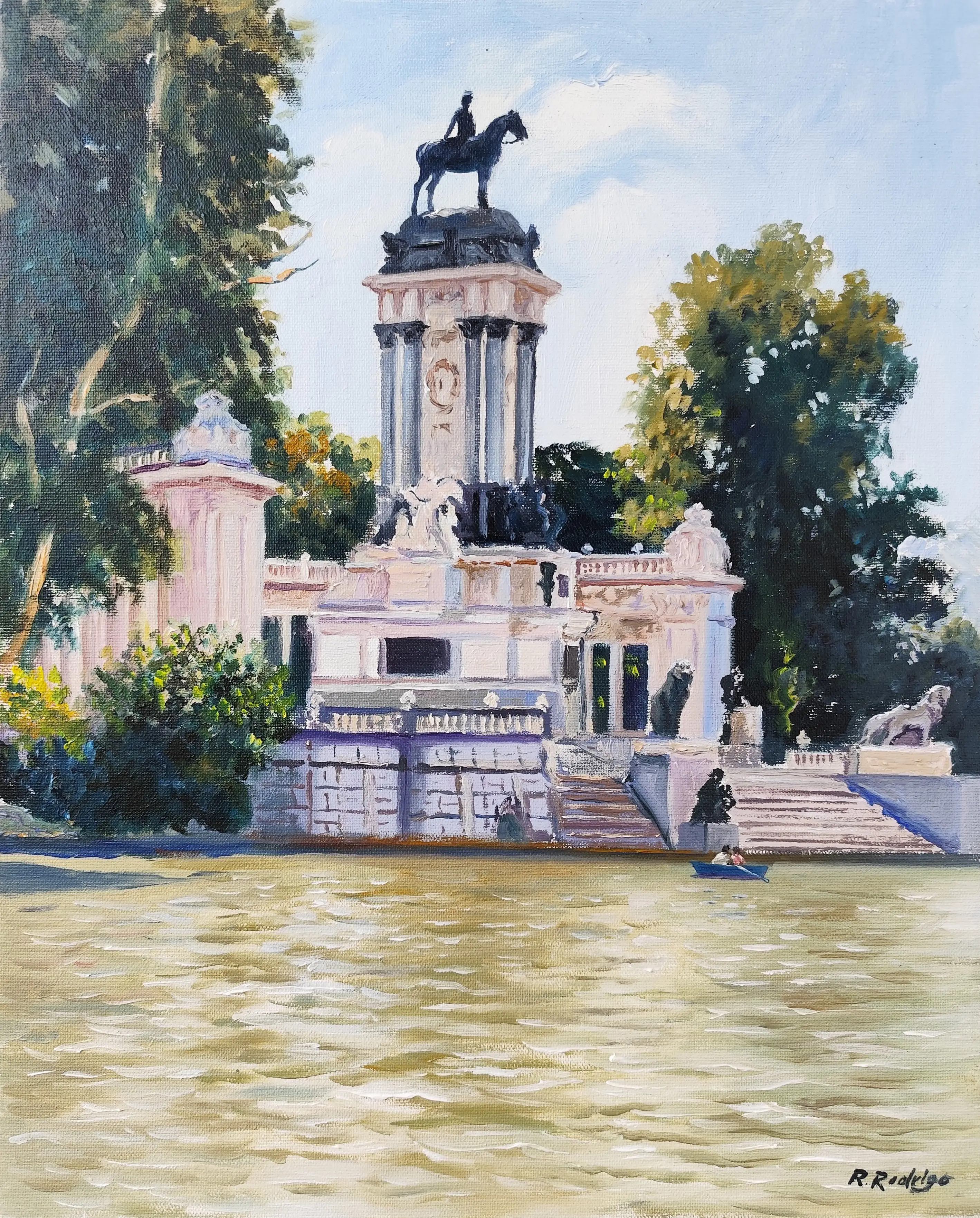 Obra titulada «Parque del Retiro» de Ramos Rodrigo