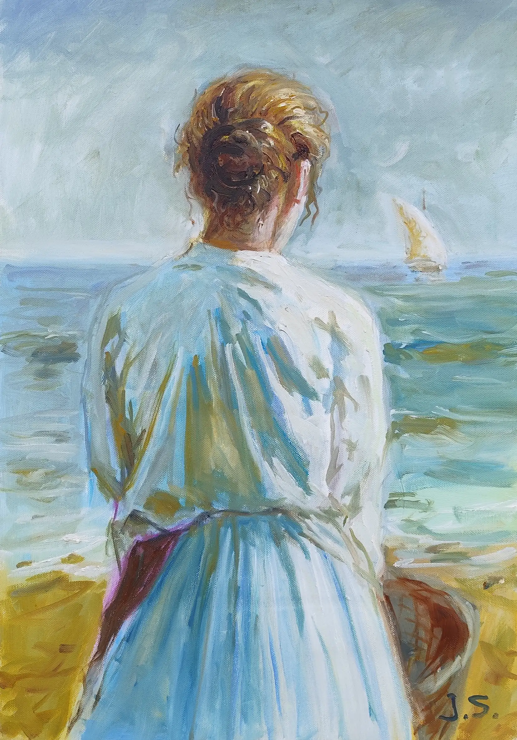 Obra titulada «Pescadora» de Juan Soler