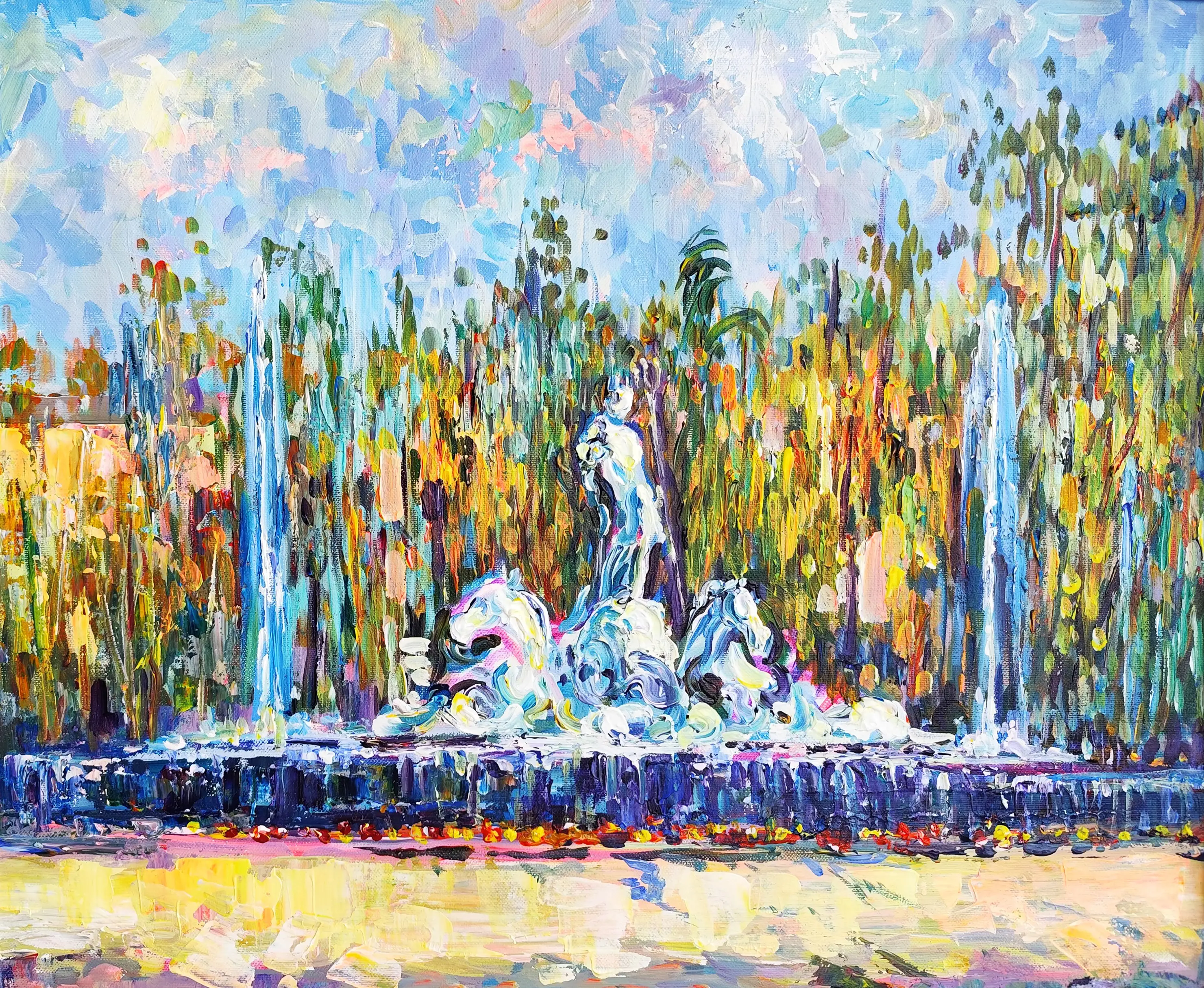 Obra titulada «Fuente de Neptuno» de Serranos