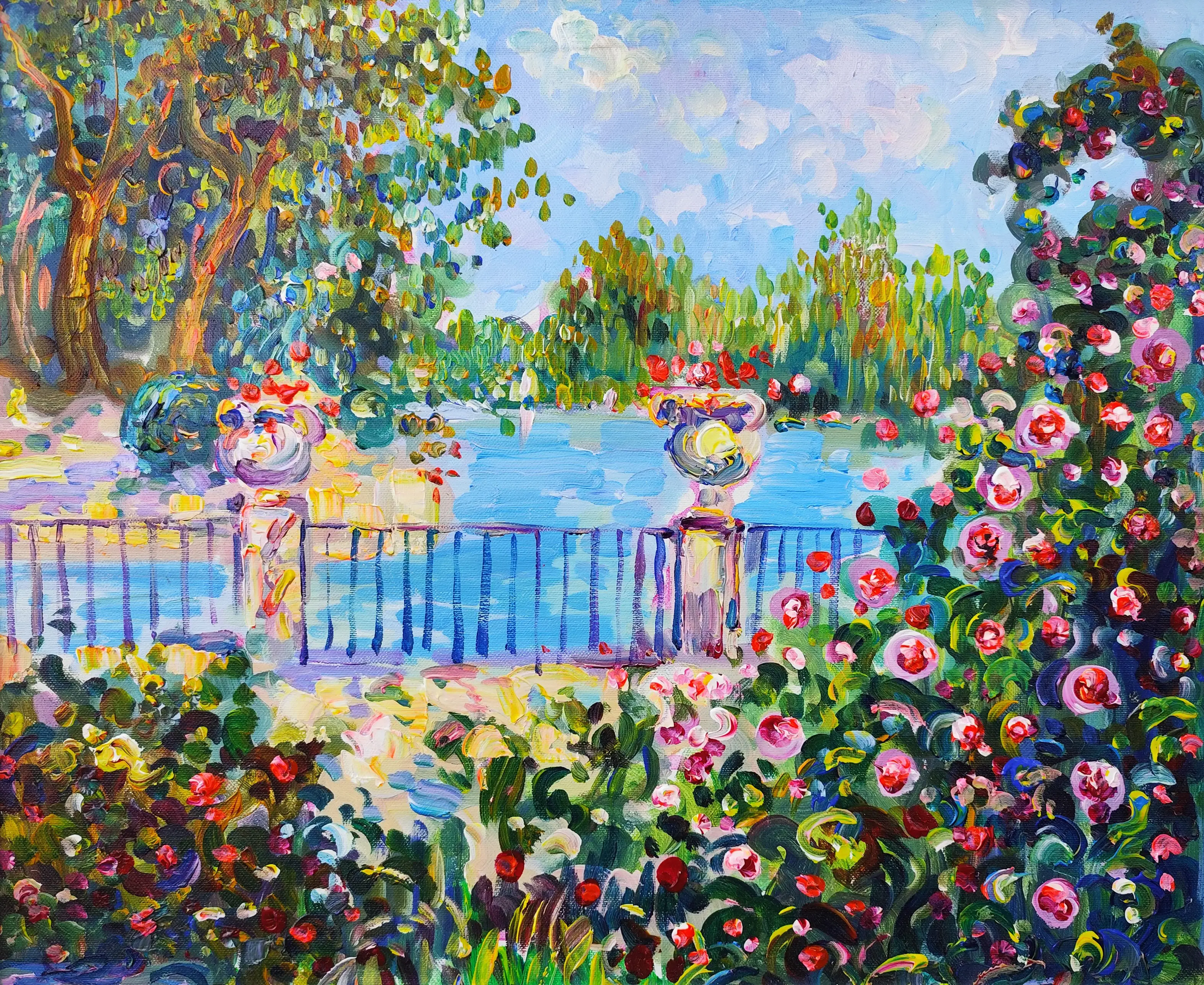 Obra titulada «Jardines Reales de Aranjuez» de Serranos