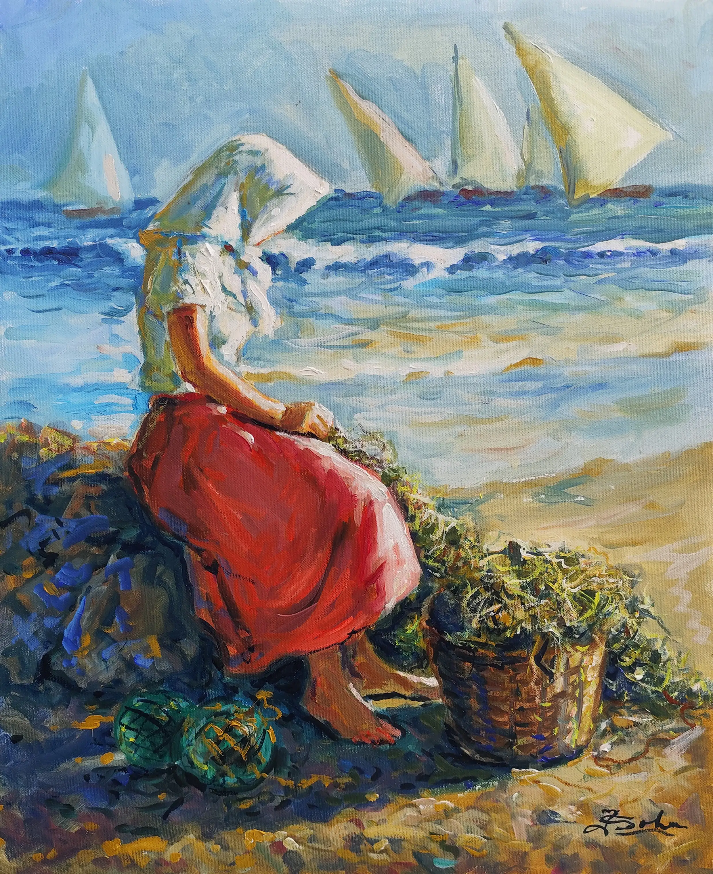 Obra titulada «Pescadora» de Juan Soler