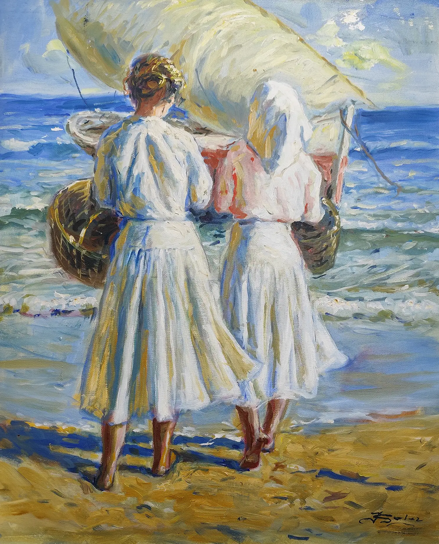 Obra titulada «Pescadoras» de Juan Soler