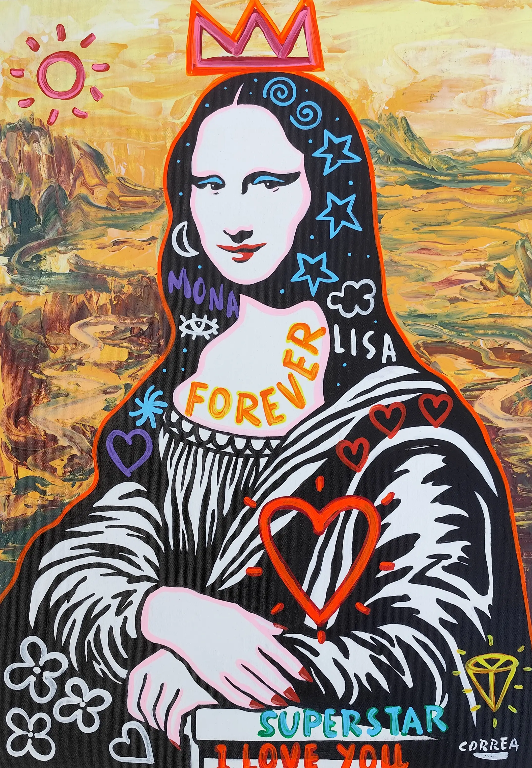 Obra titulada «Gioconda Forever Pop Art» de Manuel Correa