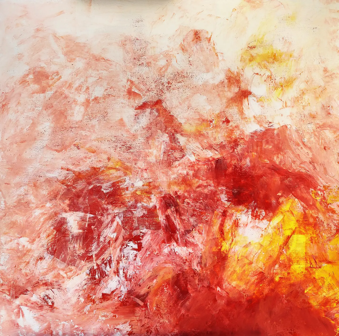 Obra titulada «Abstracto en rojos y amarillos» de Casablanca