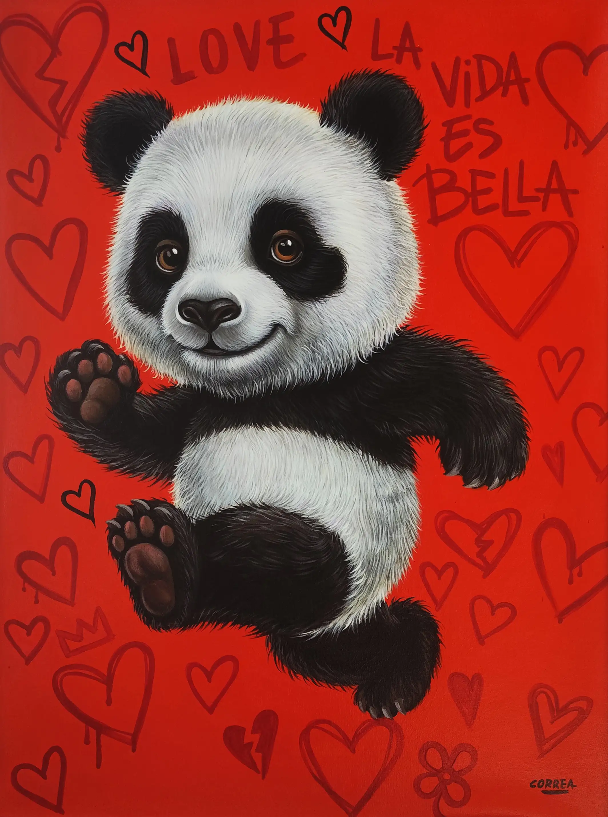 Mockup de la obra «Panda» de Manuel Correa