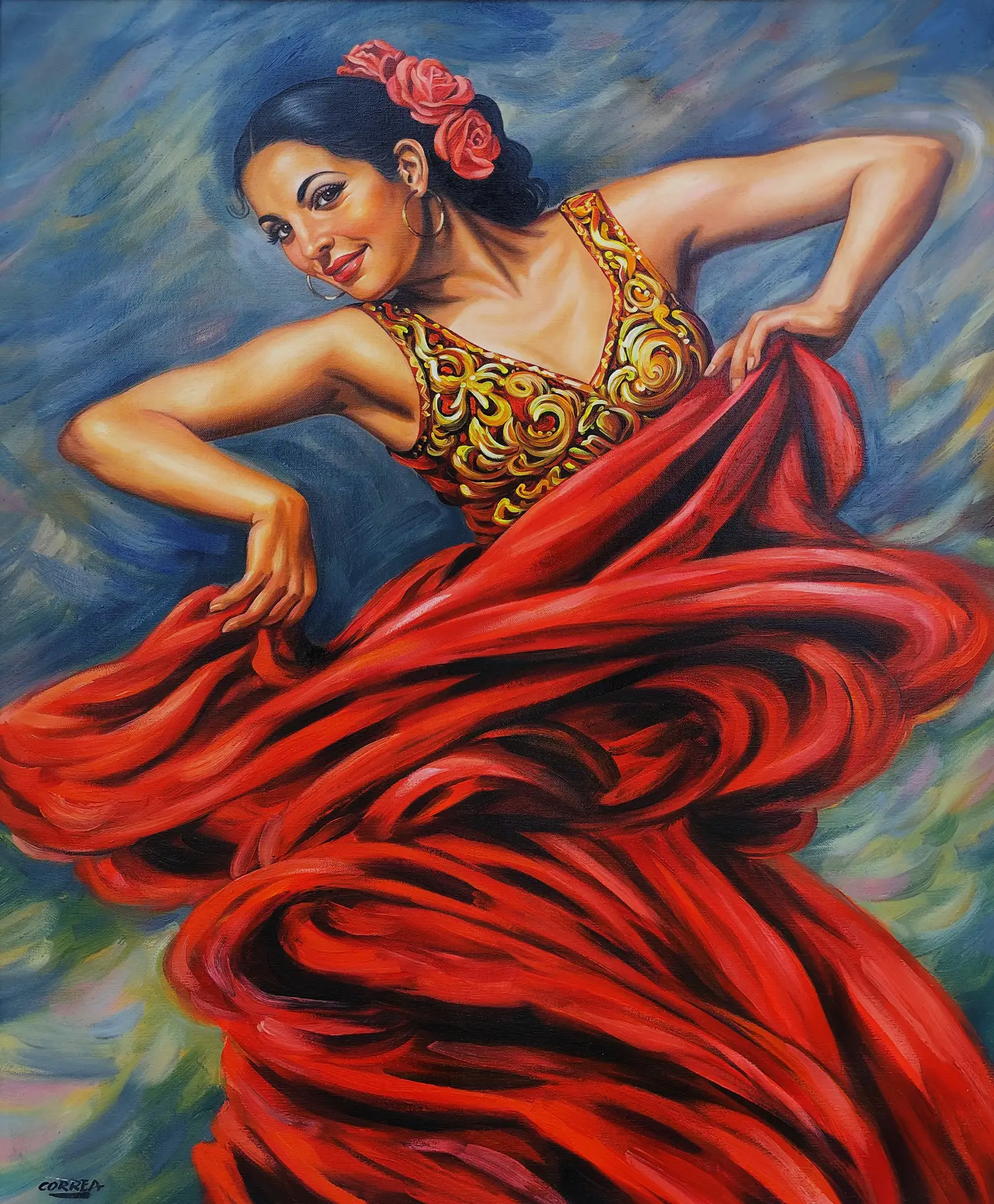 Mockup de la obra «Bailadora Flamenca» de Manuel Correa