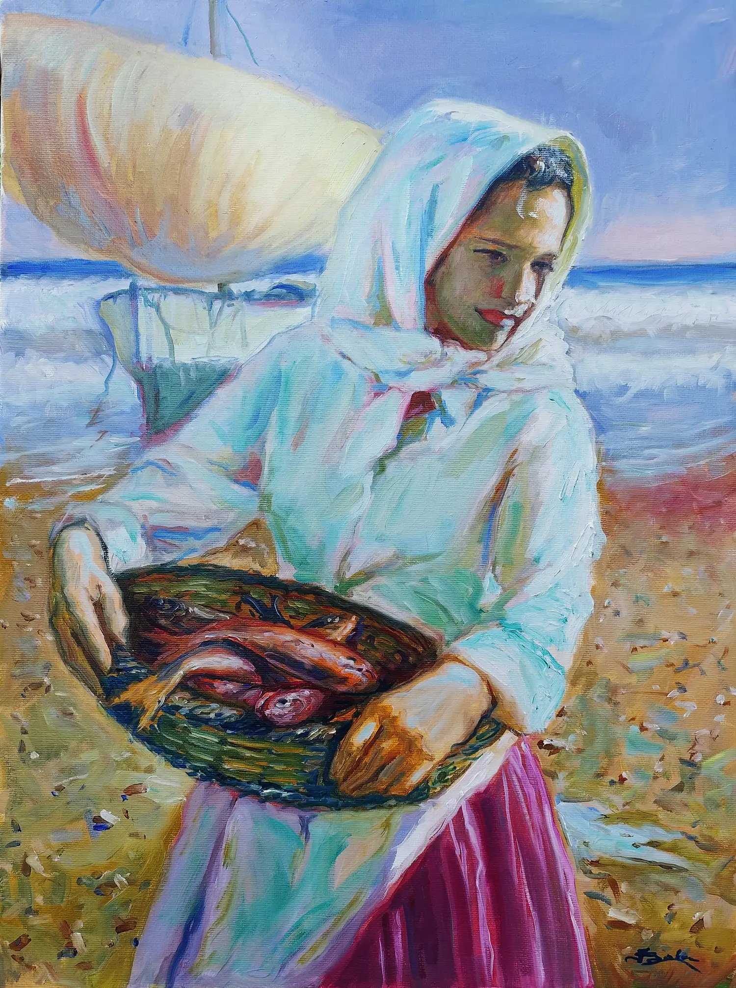 Obra titulada «Pescadora» de Juan Soler