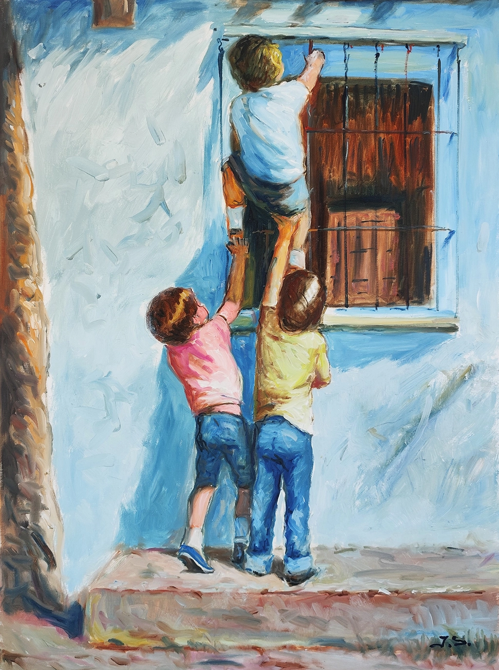 Obra titulada «Los 3 niños» de Juan Soler