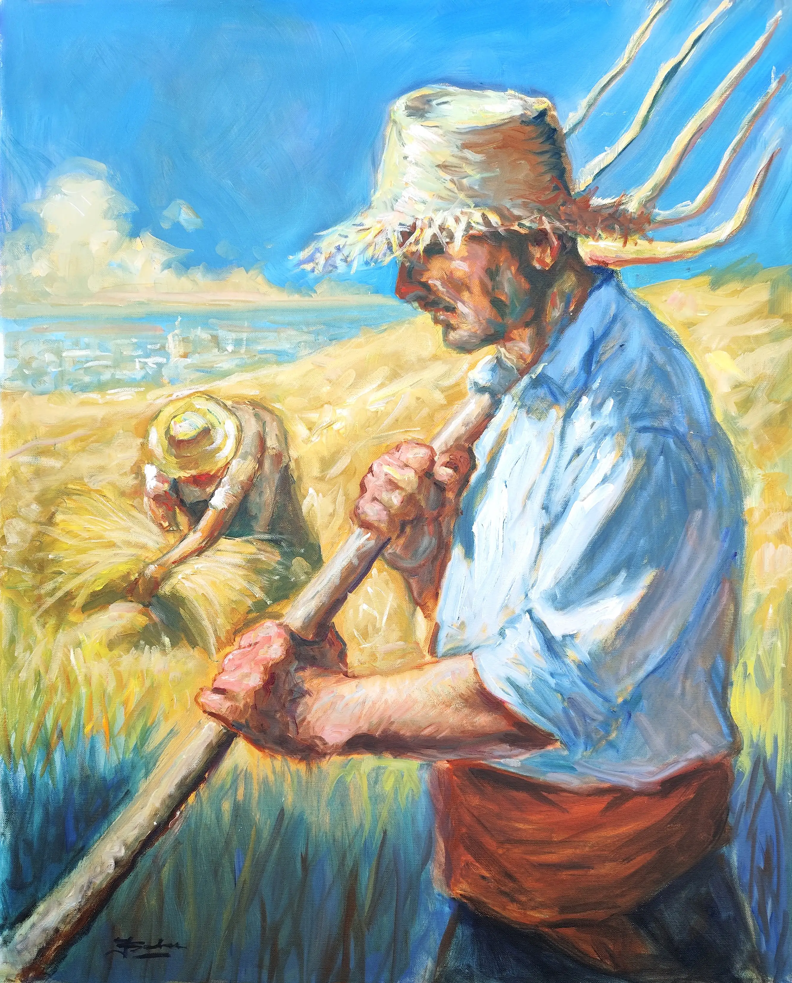 Obra titulada «Segadores» de Juan Soler