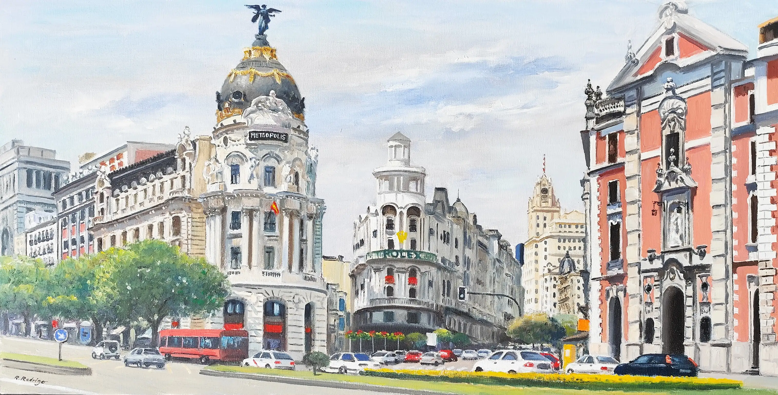 Obra titulada «Gran Vía de Madrid» de Ramos Rodrigo