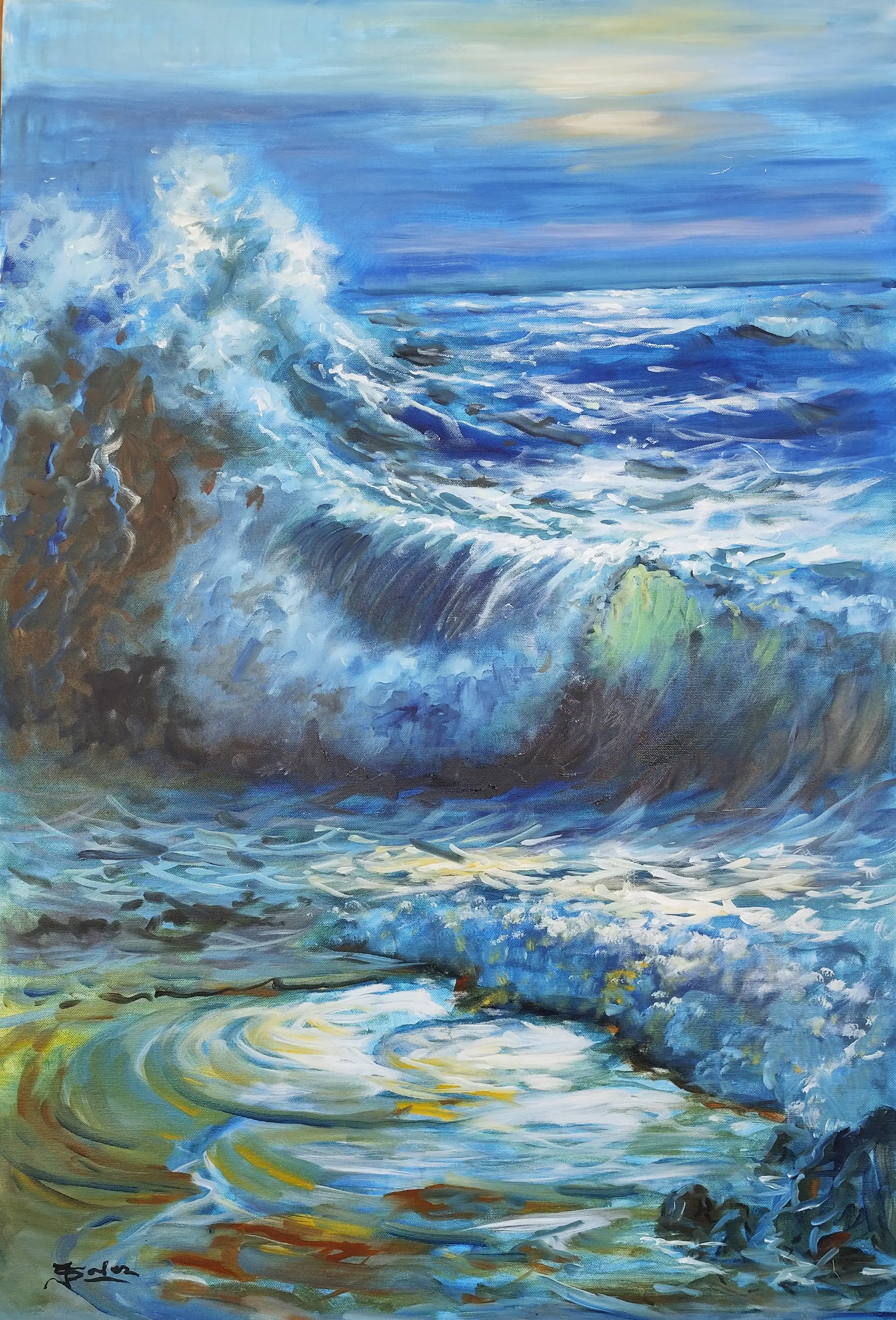 Obra titulada «Olas en el mar» de Juan Soler