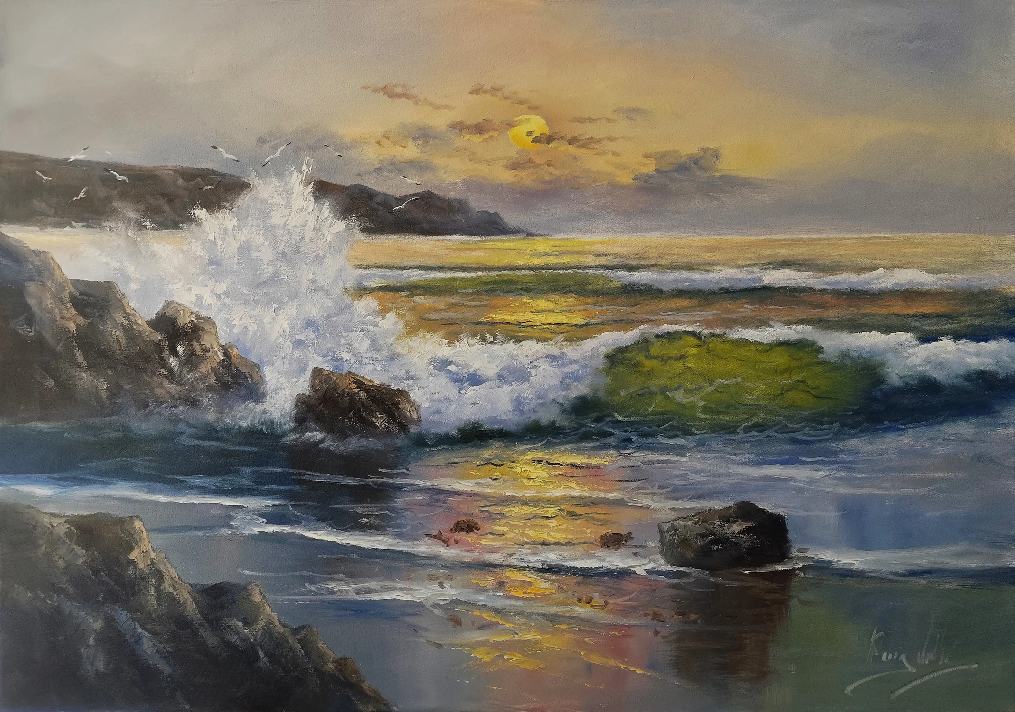Obra titulada «Paisaje de playa» de Roig Vidal