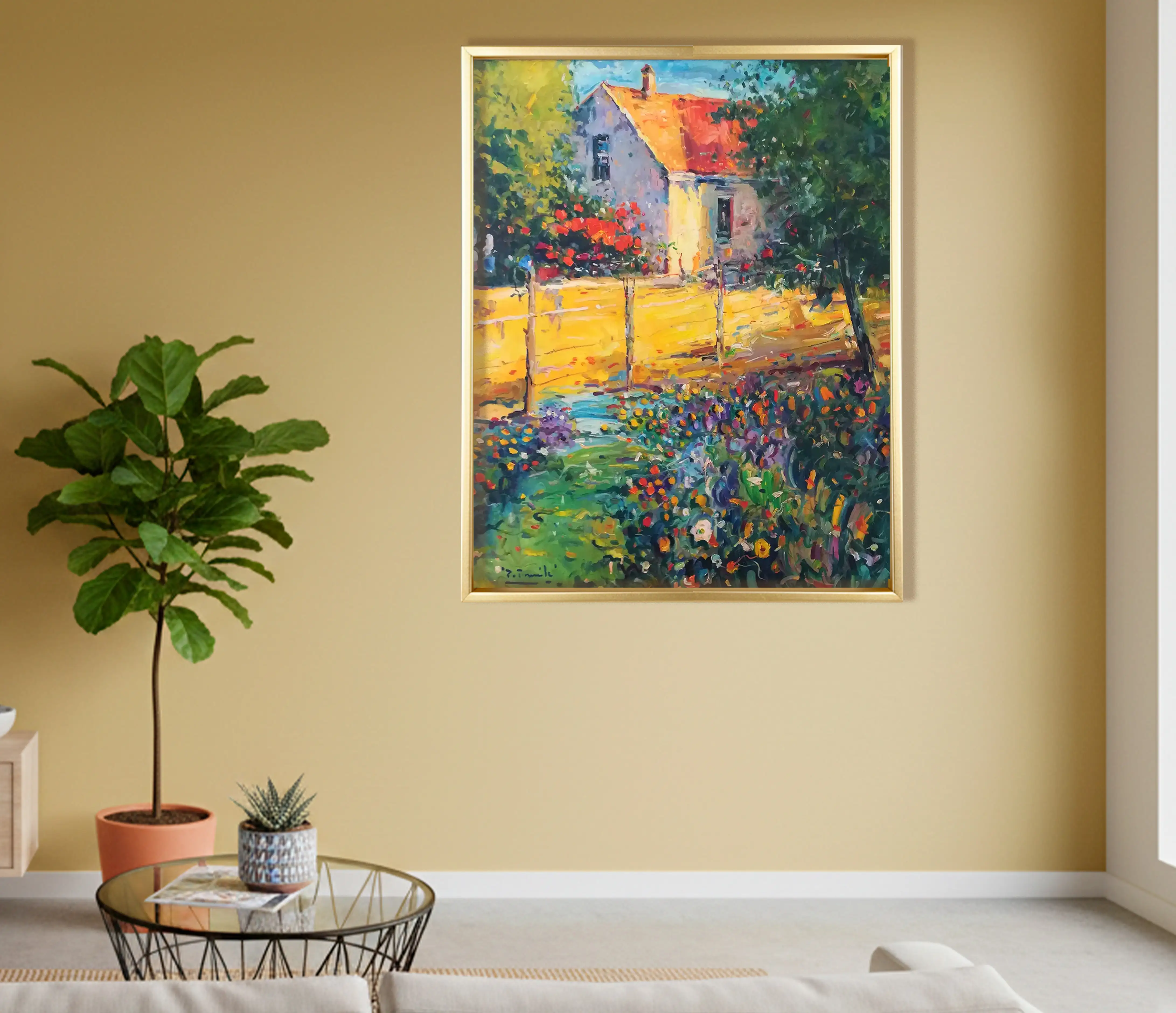 Mockup de la obra «Contraluz de colores» de Pedro Fraile