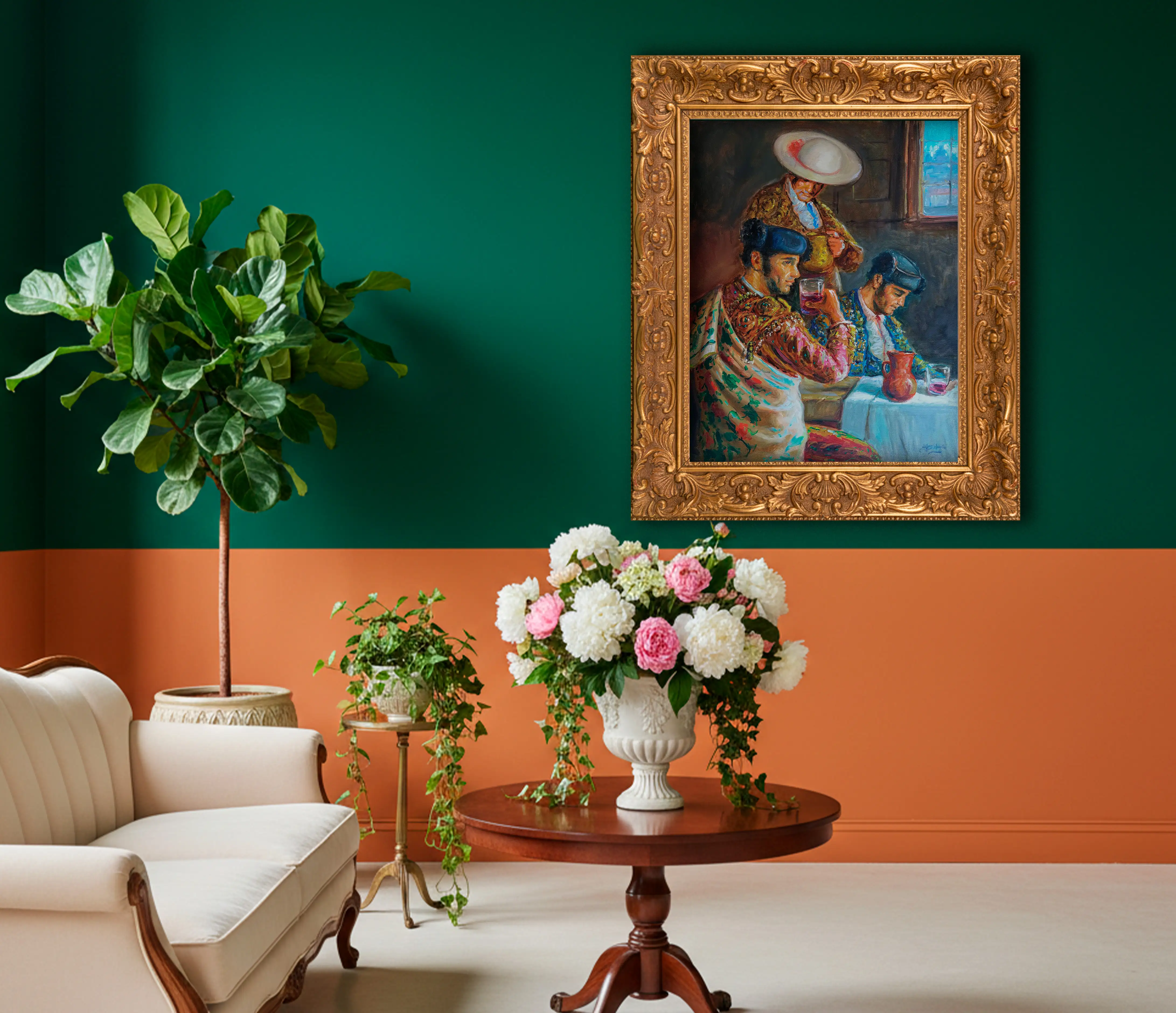 Mockup de la obra «Toreros» de Juan Soler