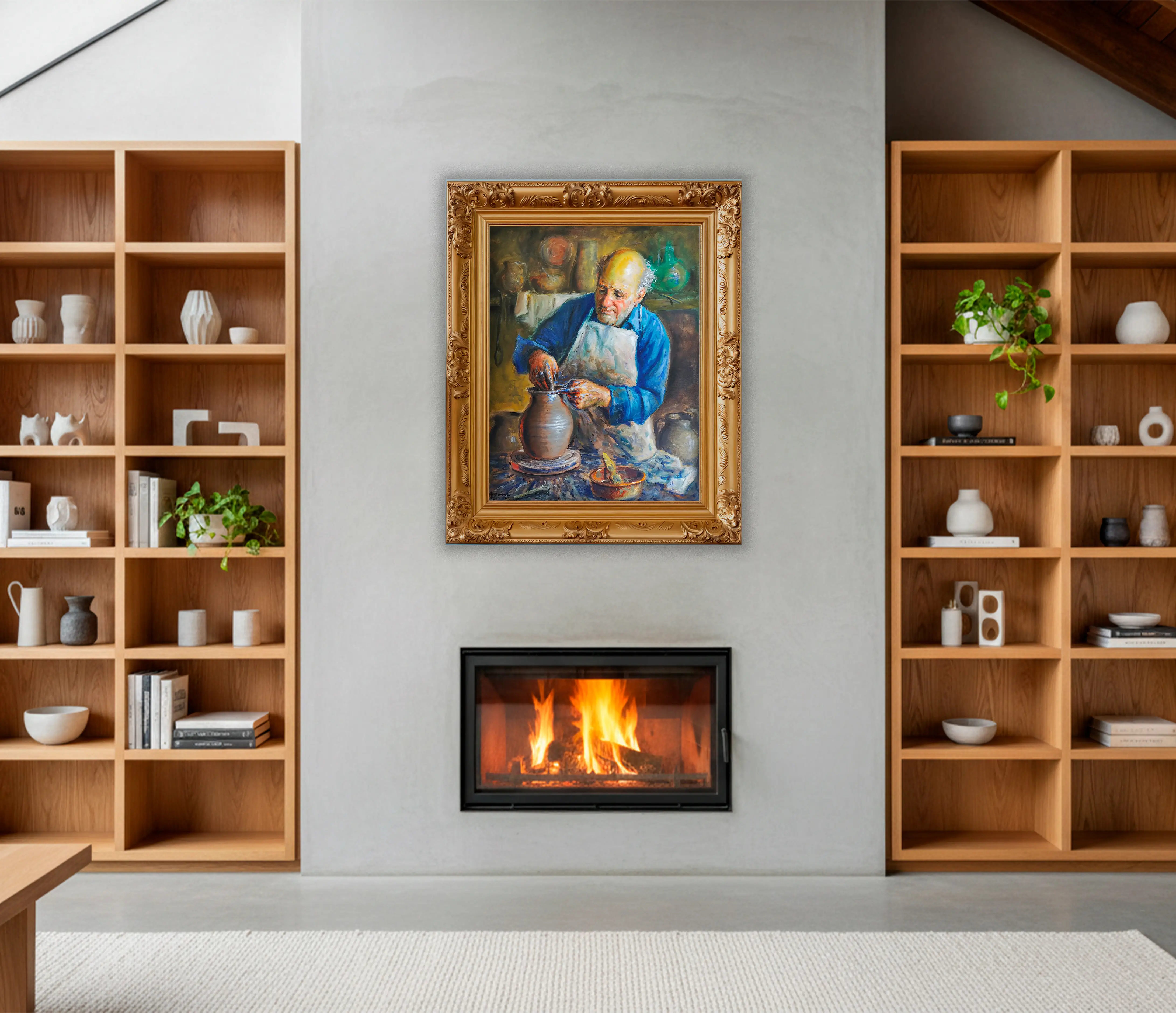 Mockup de la obra «El alfarero» de Juan Soler